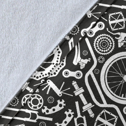 Bicycle Tools Pattern Print Design 02 Premium Blanket