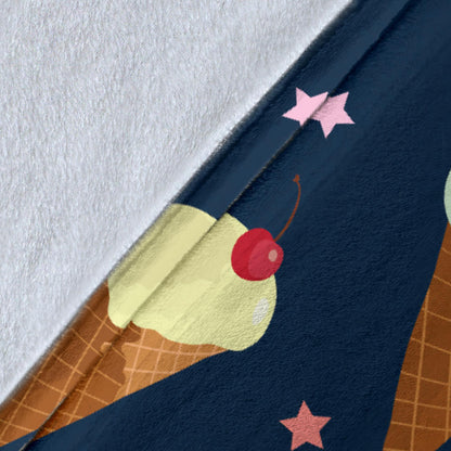 Ice Cream Pattern Print Design 04 Premium Blanket