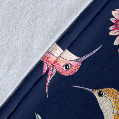 Hummingbird Cute Pattern Print Design 01 Premium Blanket