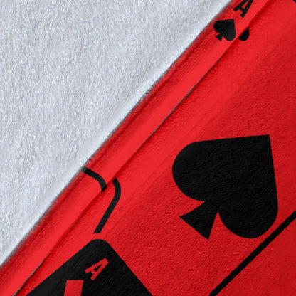 Poker Cards Pattern Print Design A01 Premium Blanket