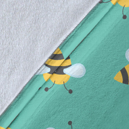 Bee Pattern Print Design 01 Premium Blanket