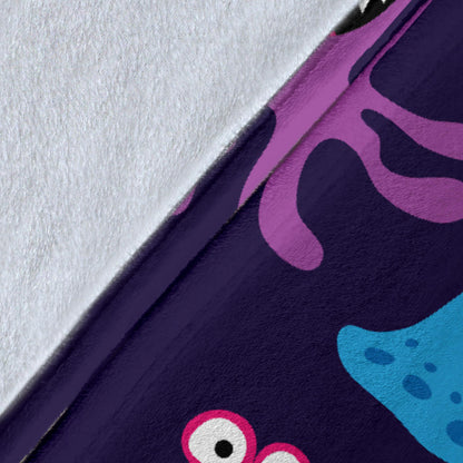 Monster Cartoon Pattern Print Design 02 Premium Blanket