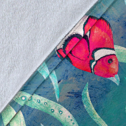 Clownfish Pattern Print Design 02 Premium Blanket