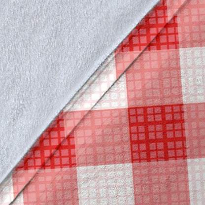 Gingham Red Pattern Print Design 01 Premium Blanket