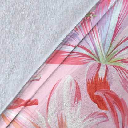 Amaryllis Pattern Print Design 02 Premium Blanket