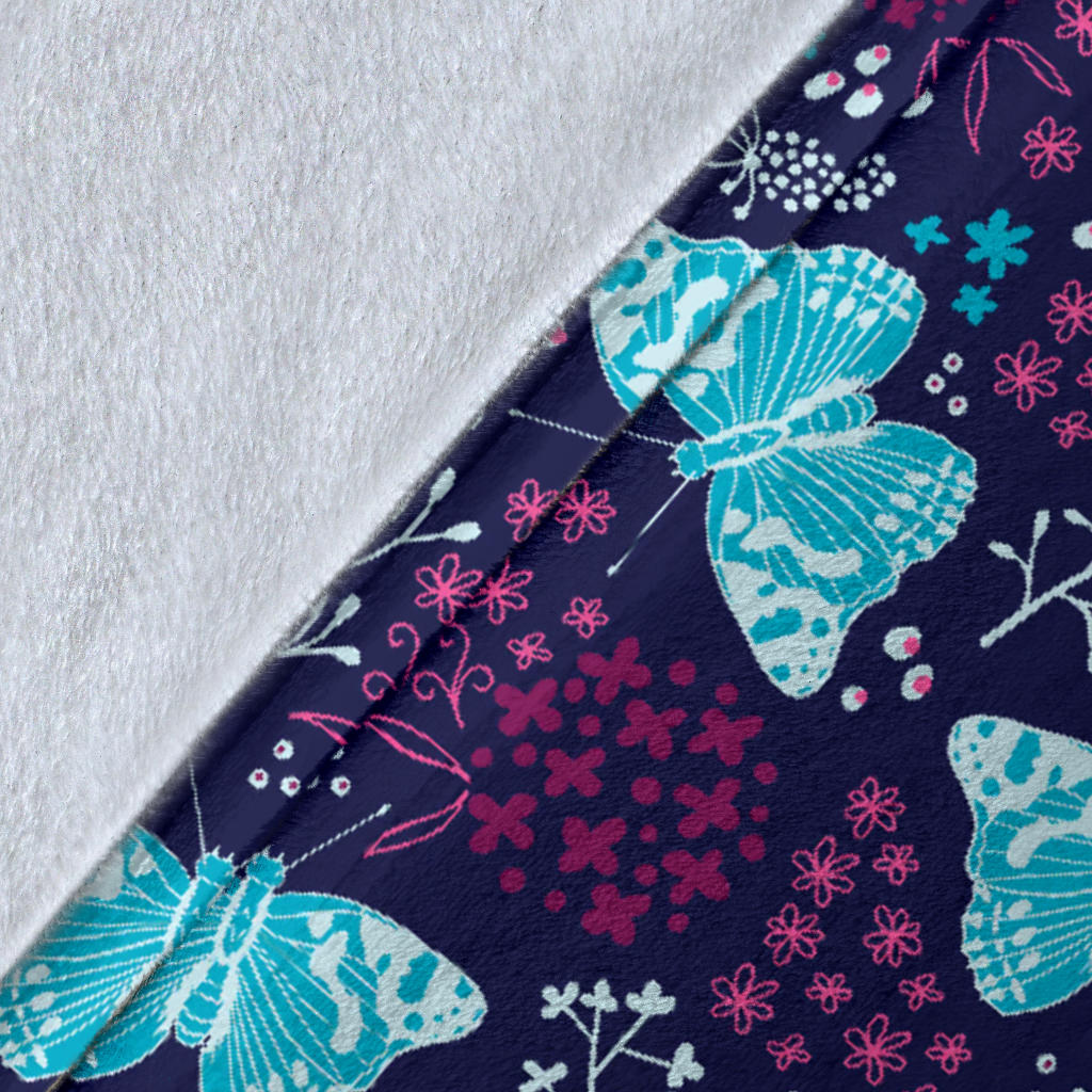 Butterfly Pattern Print Design 011 Premium Blanket