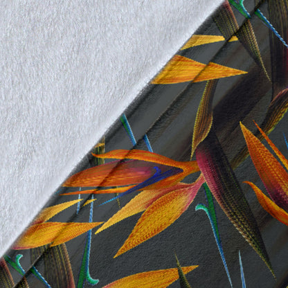 Bird Of Paradise Pattern Print Design 01 Premium Blanket