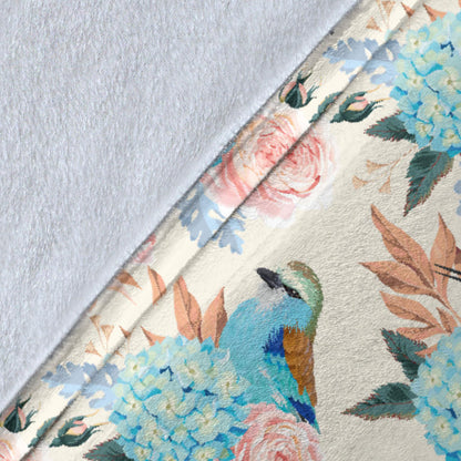Bluebird Pattern Print Design 03 Premium Blanket