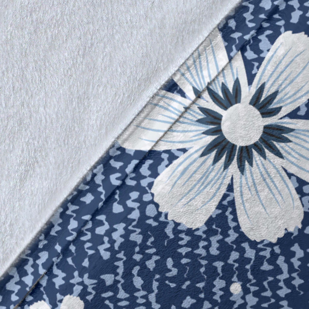 Jean Flower Pattern Print Design 03 Premium Blanket