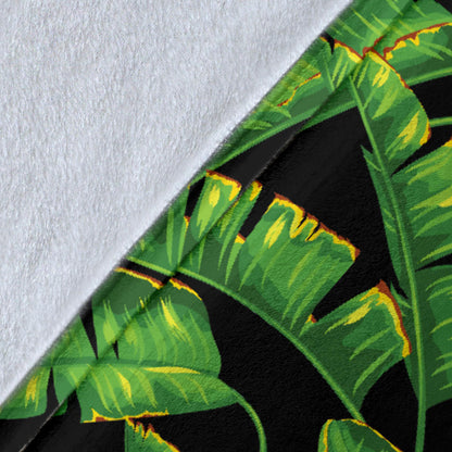 Banana Leaf Pattern Print Design 03 Premium Blanket