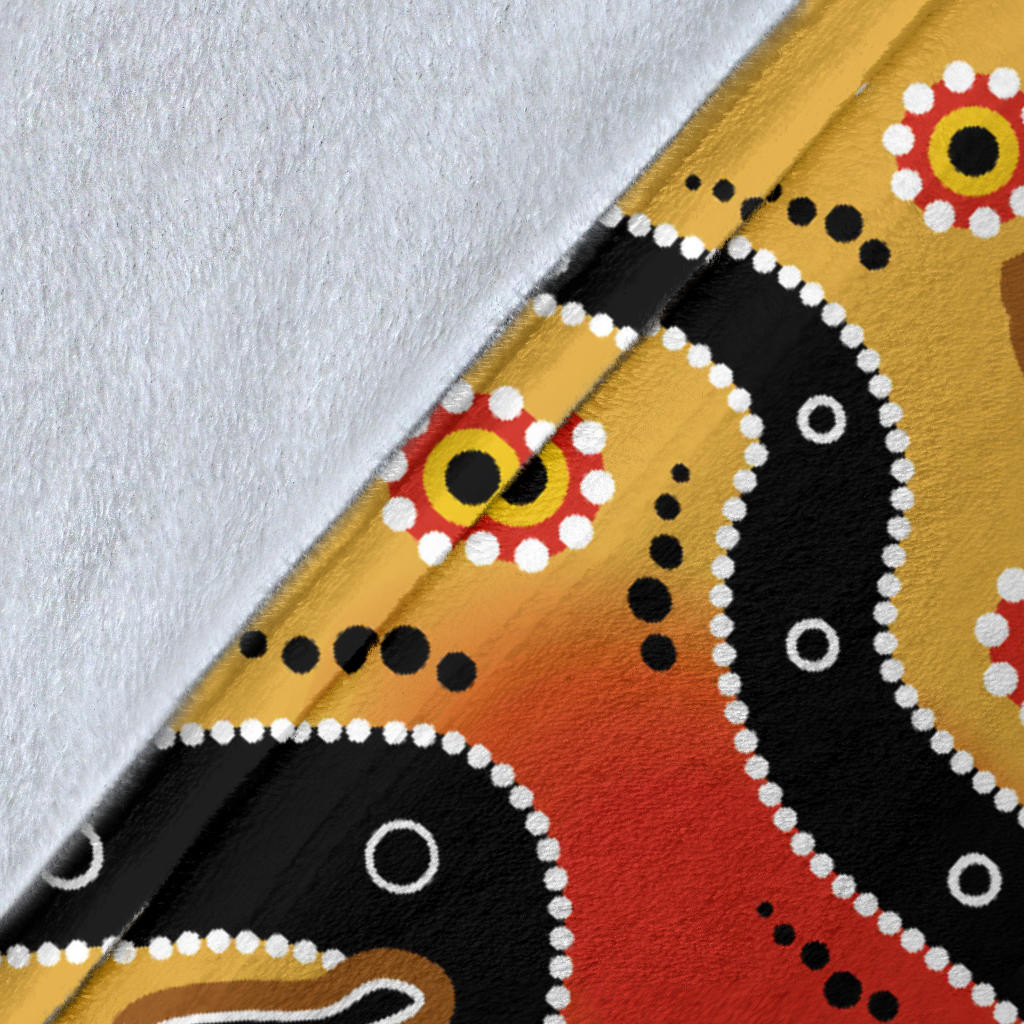 Kangaroos Aboriginal Pattern Print Design 06 Premium Blanket