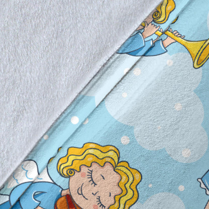 Angel Musician Pattern Print Design 09 Premium Blanket