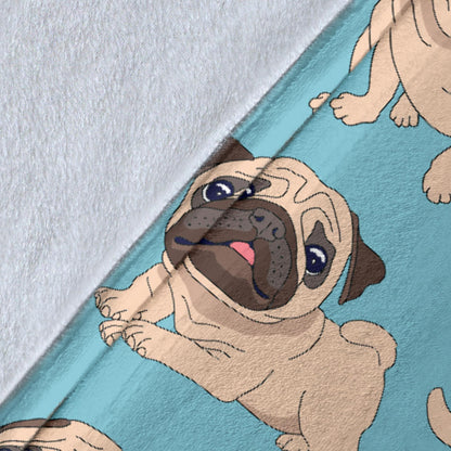 Pug Pattern Print Design A03 Premium Blanket