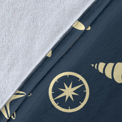 Nautical Pattern Print Design A01 Premium Blanket