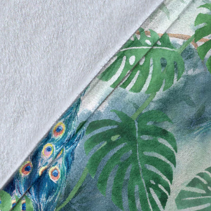 Peacock Pattern Print Design A02 Premium Blanket