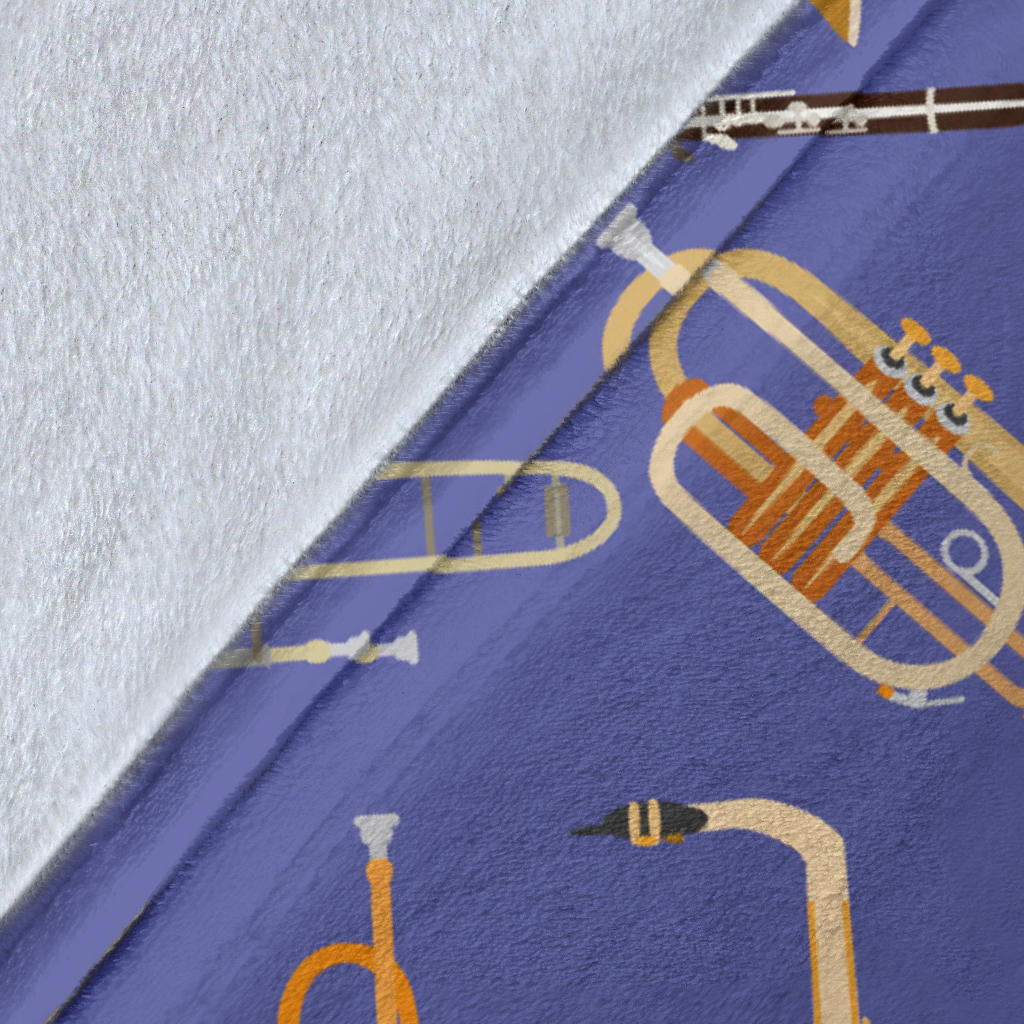 Trombone Pattern Print Design 02 Premium Blanket