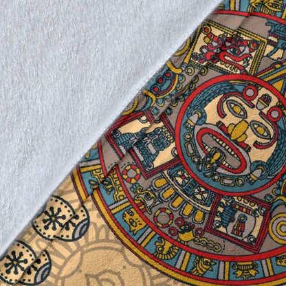 Calendar Aztec Pattern Print Design 02 Premium Blanket