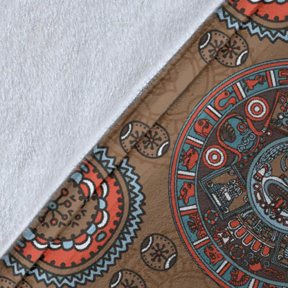 Calendar Aztec Pattern Print Design 03 Premium Blanket