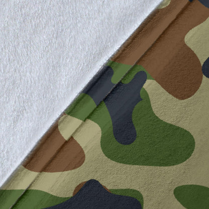 Army Camouflage Pattern Print Design 01 Premium Blanket