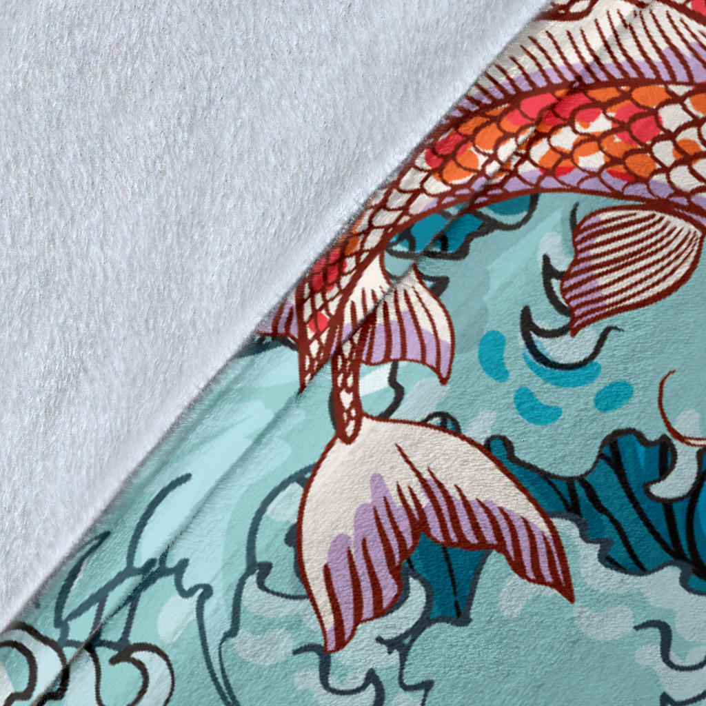 KOI Fish Pattern Print Design 05 Premium Blanket