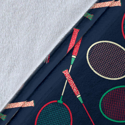 Badminton Pattern Print Design 03 Premium Blanket