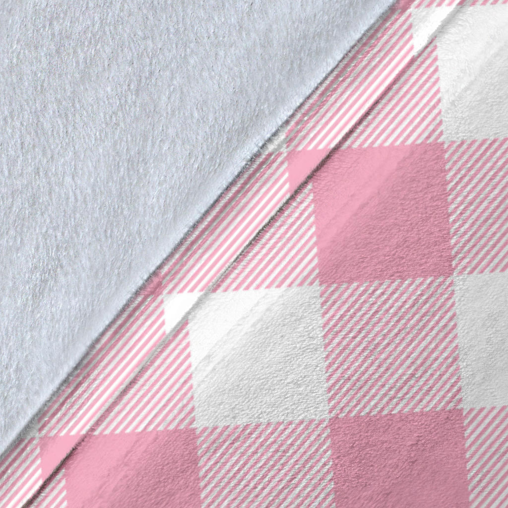 Gingham Pink Pattern Print Design 02 Premium Blanket