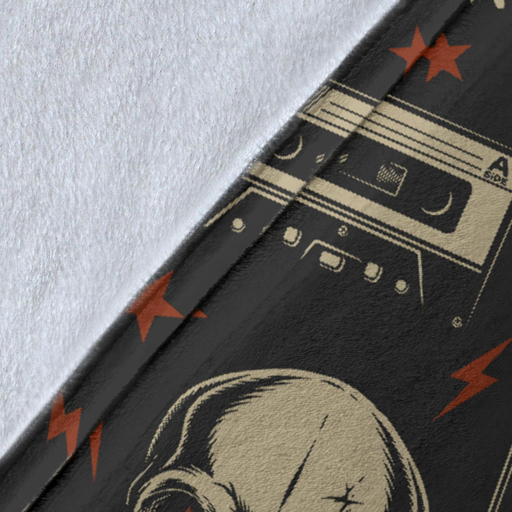 Rock and Roll Skull Pattern Print Design A03 Premium Blanket