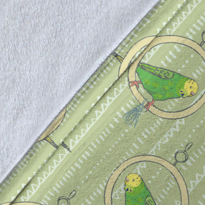 Budgerigar Pattern Print Design 02 Premium Blanket