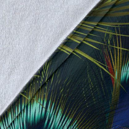 Peacock Feather Pattern Print Design A03 Premium Blanket