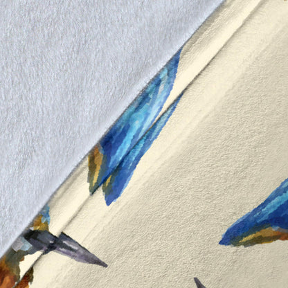 Kingfisher Pattern Print Design 01 Premium Blanket