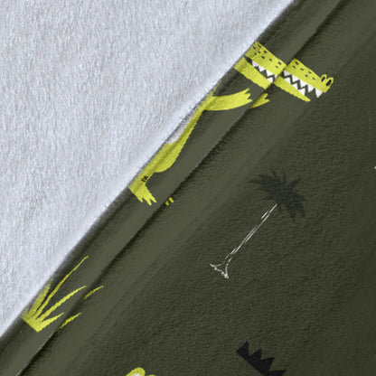 Alligator Pattern Print Design 05 Premium Blanket
