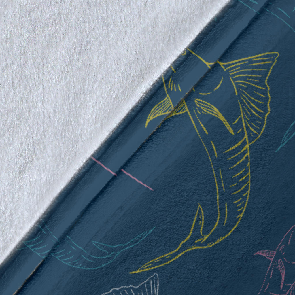 Swordfish Pattern Print Design 02 Premium Blanket
