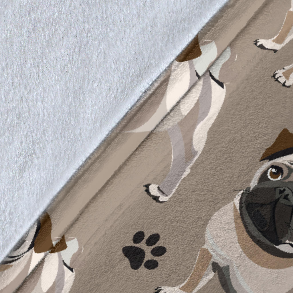Pug Pattern Print Design A04 Premium Blanket