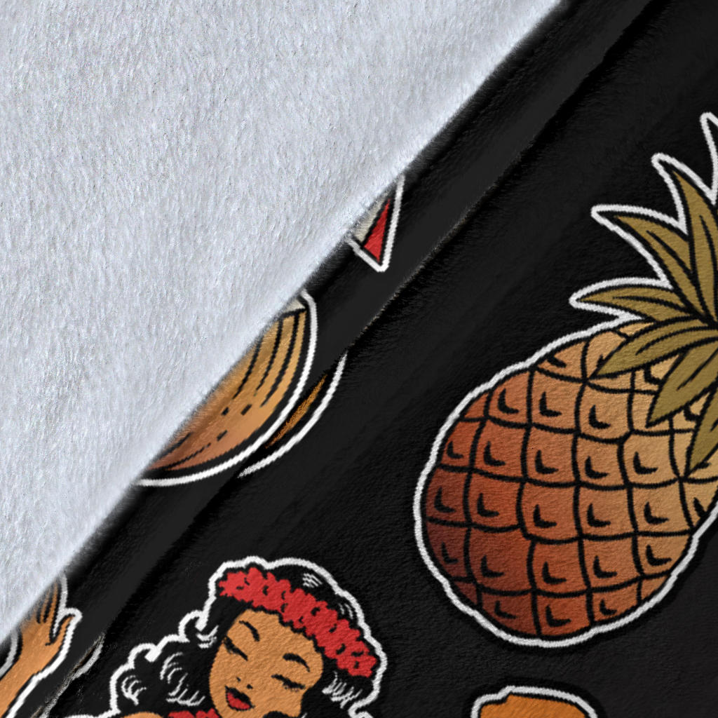 Hula Dancers Hawaiian Style Pattern Print Design 02 Premium Blanket