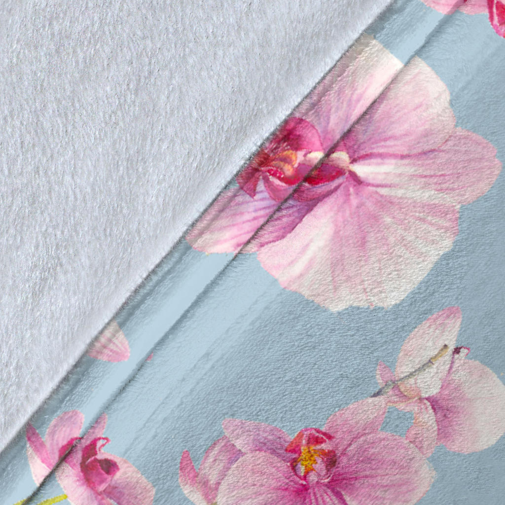 Orchid Pattern Print Design A01 Premium Blanket
