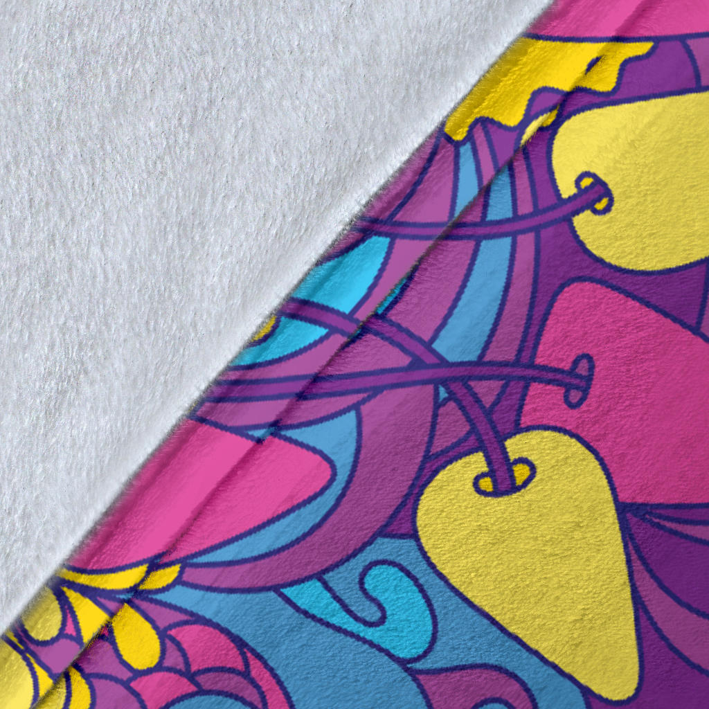 Psychedelic Mushroom Pattern Print Design A03 Premium Blanket