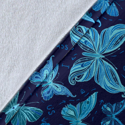 Butterfly Pattern Print Design 03 Premium Blanket