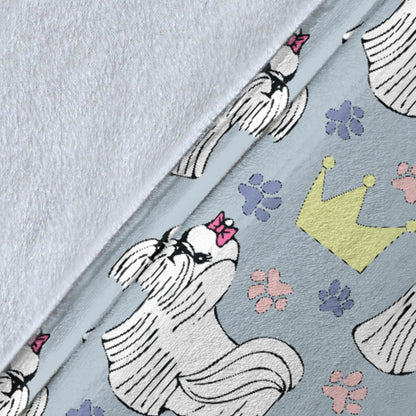 Maltese Pattern Print Design 04 Premium Blanket