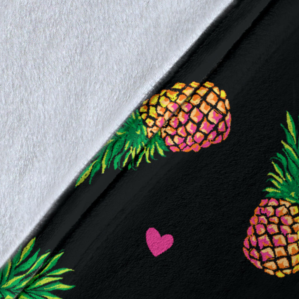 Neon Pineapple Pattern Print Design A04 Premium Blanket
