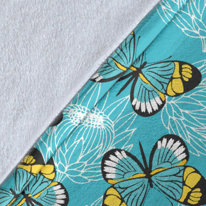 Butterfly Pattern Print Design 010 Premium Blanket