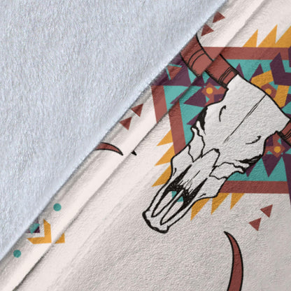 Buffalo Head Pattern Print Design 02 Premium Blanket