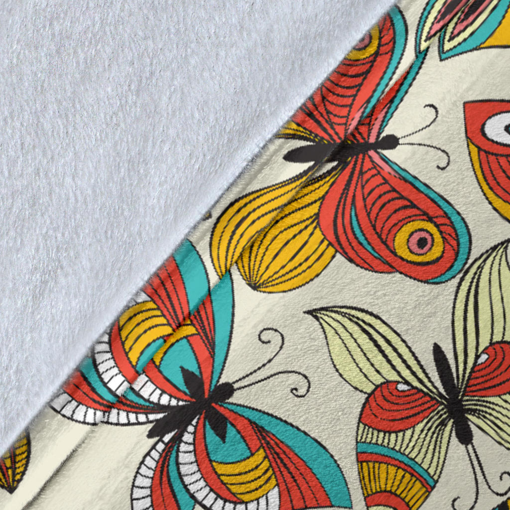 Butterfly Pattern Print Design 02 Premium Blanket