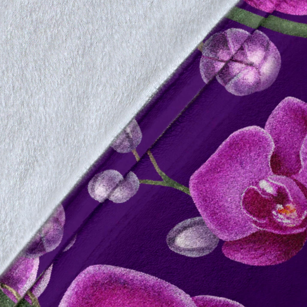 Orchid Pattern Print Design A03 Premium Blanket