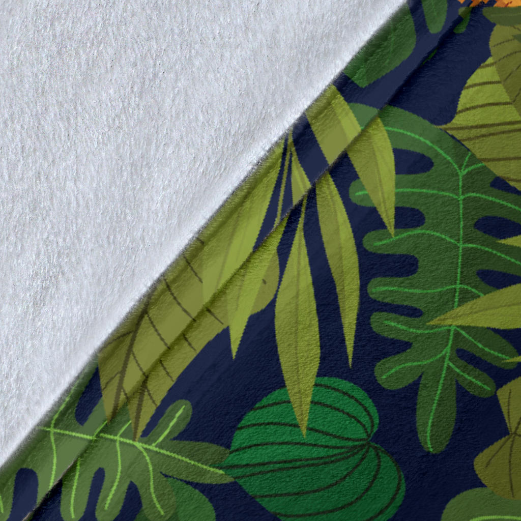 Lion Jungle Pattern Print Design 05 Premium Blanket