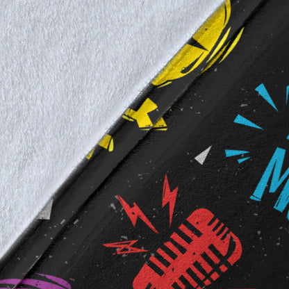 Rock and Roll Pattern Print Design A02 Premium Blanket