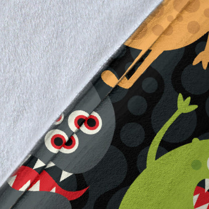 Monster Pattern Print Design 01 Premium Blanket