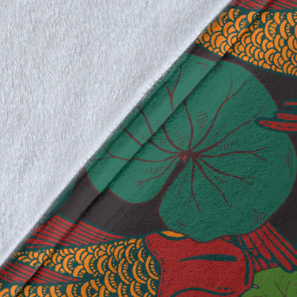 KOI Fish Pattern Print Design 01 Premium Blanket