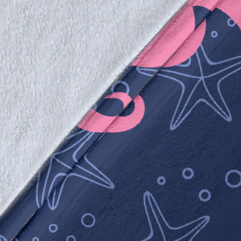 SeaHorse Pink Pattern Print Design 02 Premium Blanket