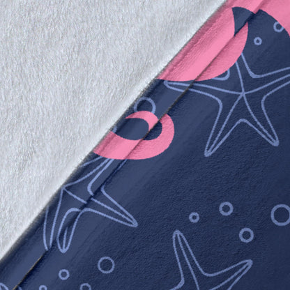 SeaHorse Pink Pattern Print Design 02 Premium Blanket