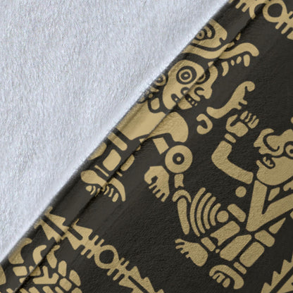 Mayan Pattern Print Design 02 Premium Blanket